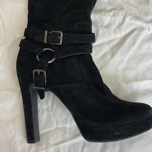 Gianni Bini black leather nubuck tall boots.  7 1/2